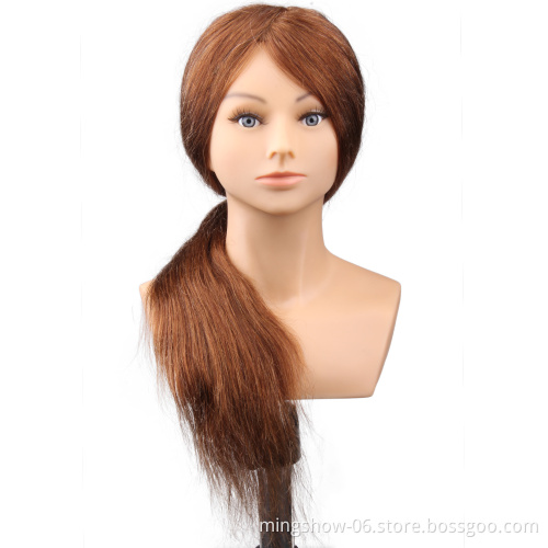 High quality omc 100% human hair training mannequin head with shoulder for sale
